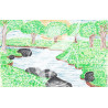 copy of copy of copy of copy of Imagem de Cabra para Moldura Retangular - Preto e Branco