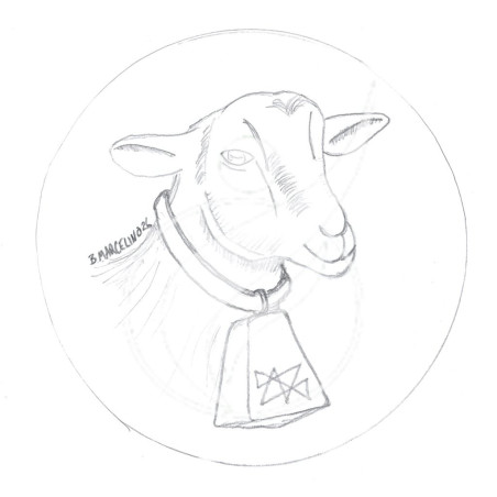 Imagem digital de Cabra para portas ou janelas - Preto e Branco